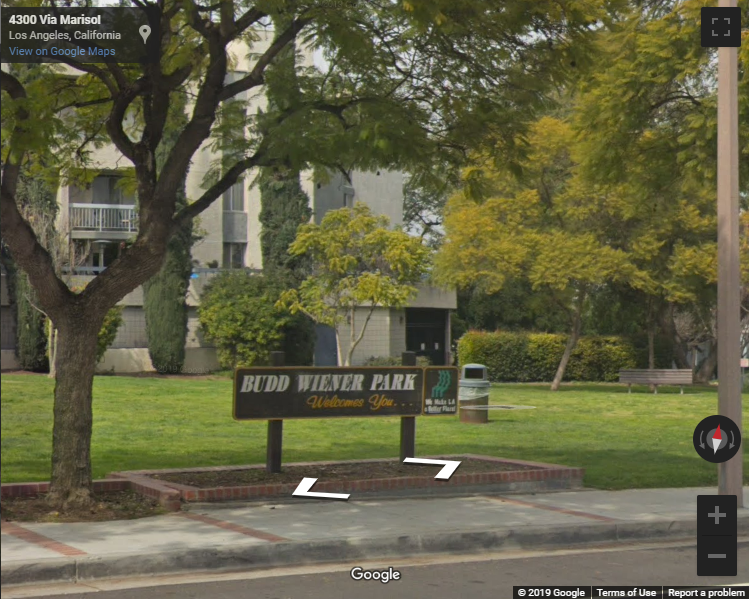Google Street view of Budd Wiener Park